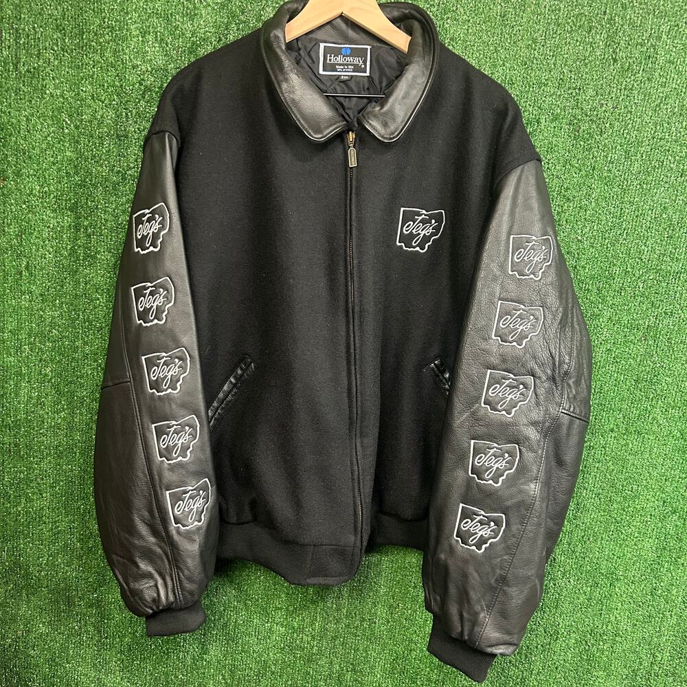 Vintage JEGS NHRA Super Quick Series Racing Jacket 2XL USA Leather Sleeves